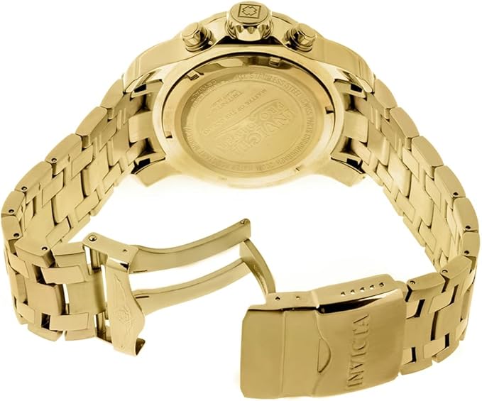 Invicta Men's 0074 pro Diver Analog Japanese Quartz 18k Gold-plated Stainless Steel Watch