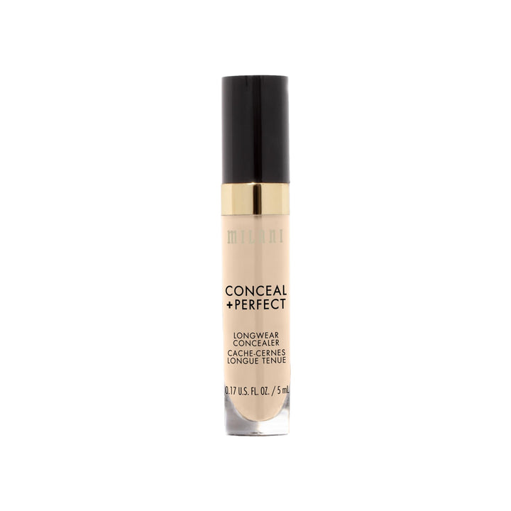 Milani Conceal + Perfect Longwear Concealer Full Coverage Infused with Hyaluronic Acid &amp; Vitamin E, Cover Dark Circles, Blemishes &amp; Skin Imperfections for Long-Lasting Wear