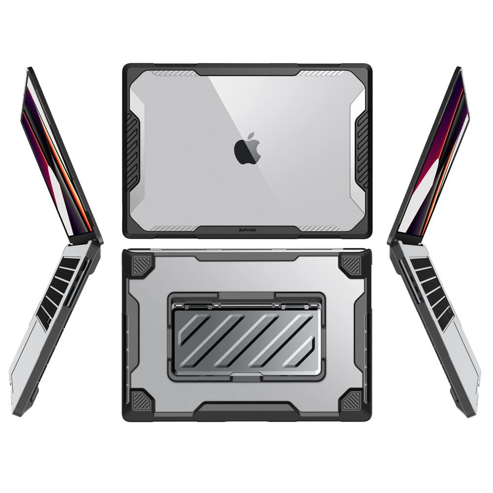 SUPCASE for MacBook Pro 16 Inch Case with Stand 2024-2021 (Unicorn Beetle Pro), M4/M3/M2/M1 Pro/Max A3403 A3186 A2991 A2780 A2485 Heavy Duty Hard Shell Protective Cover for MacBook Pro 16", Black