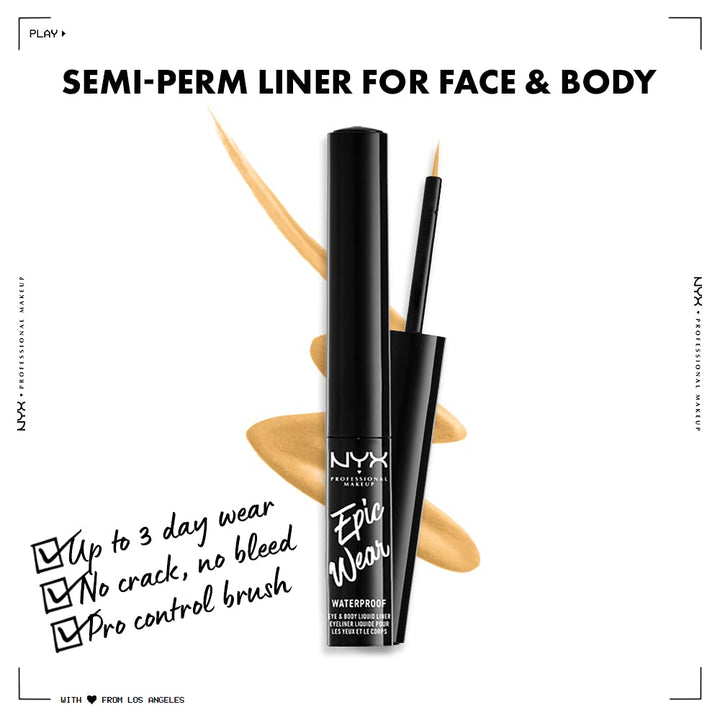 NYX PROFESSIONAL MAKEUP Epic Wear Liquid Liner, Long-Lasting Waterproof Eyeliner