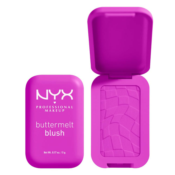 NYX PROFESSIONAL MAKEUP Buttermelt Powder Blush, Fade and Transfer-Resistant Blush, Up to 12HR Make Up Wear, Vegan Formula - My Butta Half