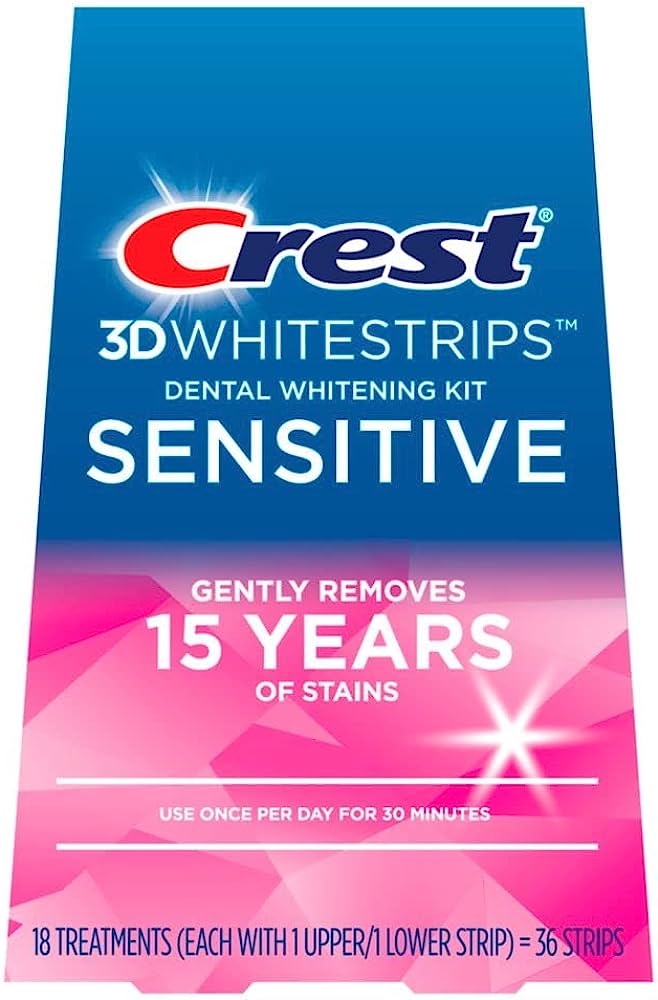 Crest 3D Whitestrips Sensitive At-home Teeth Whitening Kit, 1 Treatment - 3alababak