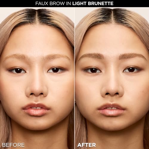 L'Oreal Paris Faux Brow, Hair-Like, Filling Eyebrow Pen with Double-Brush Tip, Fast & Precise Eyebrow Makeup, Soft Black, 0.04 Fl Oz