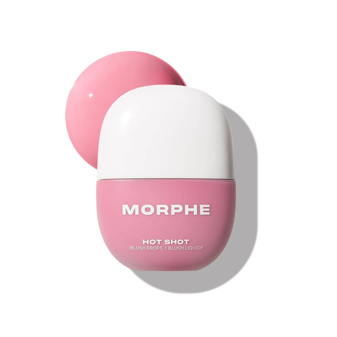 Morphe Hot Shot Blush Drops - Hydrating, Buildable Liquid Blush for Cheeks with Niacinamide and Antioxidants- Buildable, Waterweight Formula for a Natural Finish (0.5 Fl Oz)