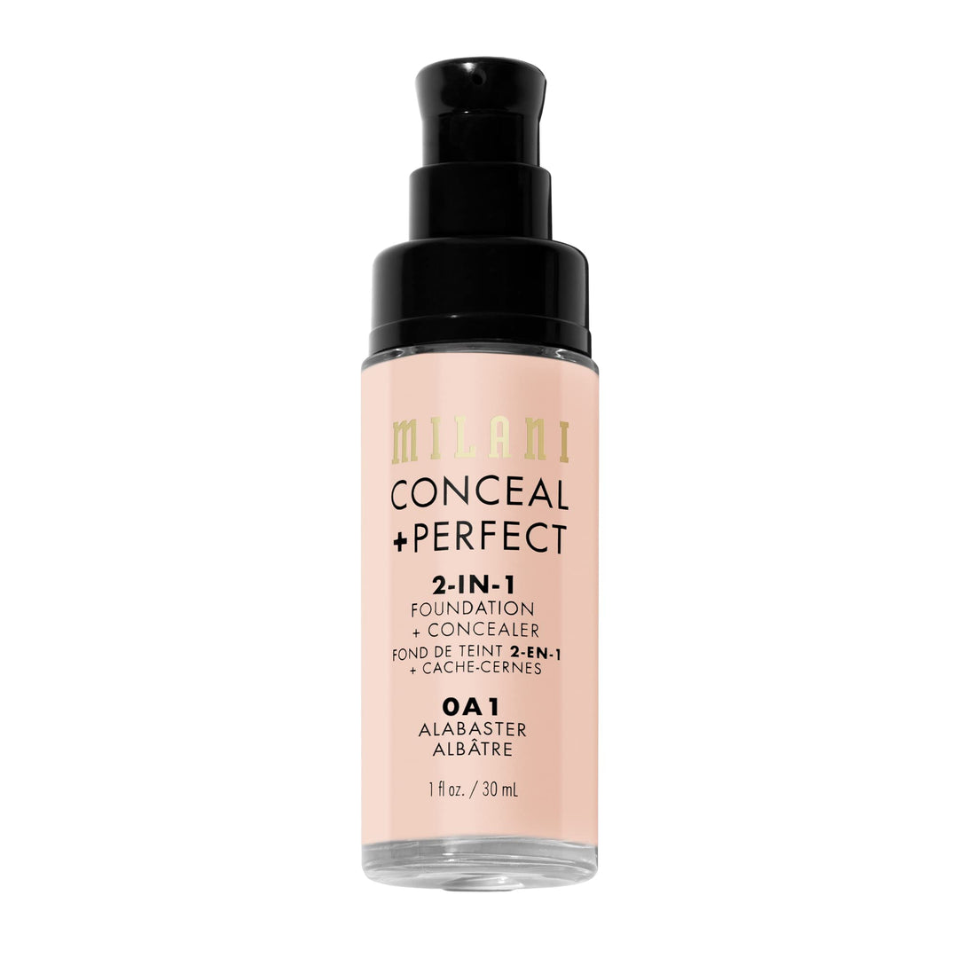 Milani Conceal + Perfect 2-in-1 Foundation + Concealer for a Flawless Complexion, Under Eye Corrector, Cover Redness and Imperfections, Waterproof and Sweatproof