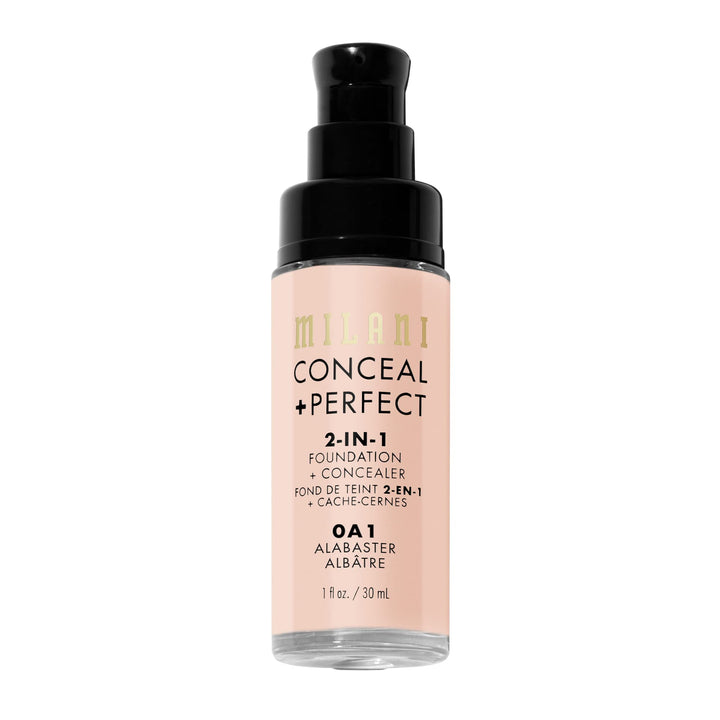 Milani Conceal + Perfect 2-in-1 Foundation + Concealer for a Flawless Complexion, Under Eye Corrector, Cover Redness and Imperfections, Waterproof and Sweatproof