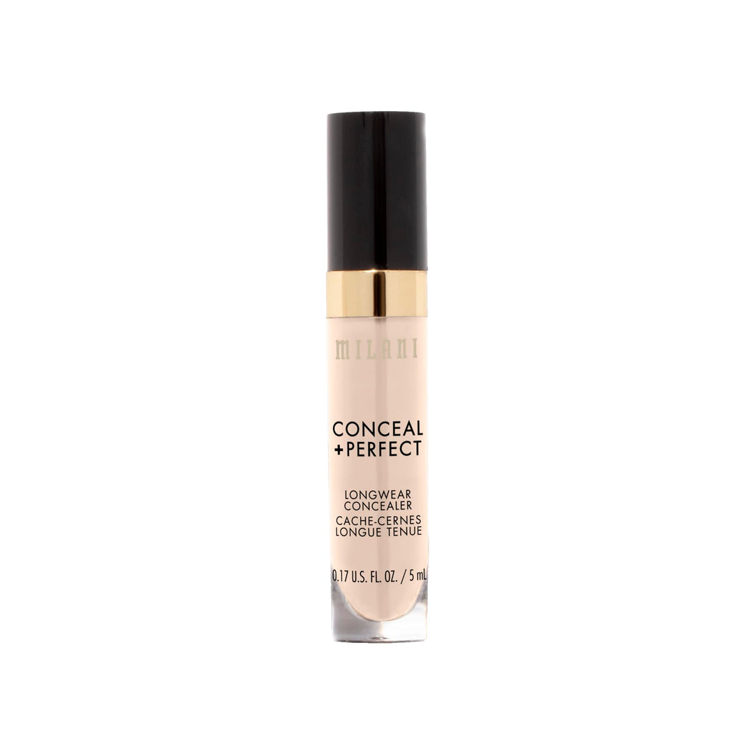 Milani Conceal + Perfect Longwear Concealer Full Coverage Infused with Hyaluronic Acid &amp; Vitamin E, Cover Dark Circles, Blemishes &amp; Skin Imperfections for Long-Lasting Wear