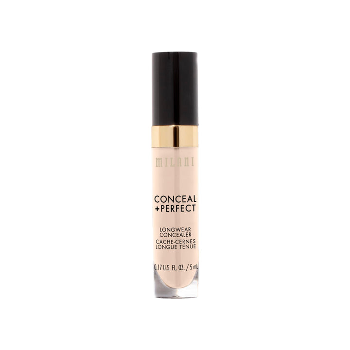 Milani Conceal + Perfect Longwear Concealer Full Coverage Infused with Hyaluronic Acid &amp; Vitamin E, Cover Dark Circles, Blemishes &amp; Skin Imperfections for Long-Lasting Wear