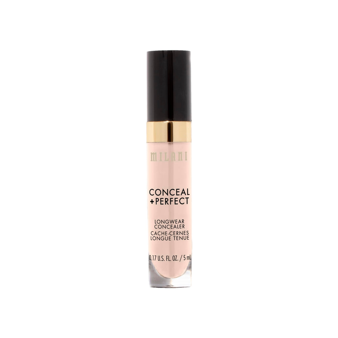Milani Conceal + Perfect Longwear Concealer Full Coverage Infused with Hyaluronic Acid &amp; Vitamin E, Cover Dark Circles, Blemishes &amp; Skin Imperfections for Long-Lasting Wear
