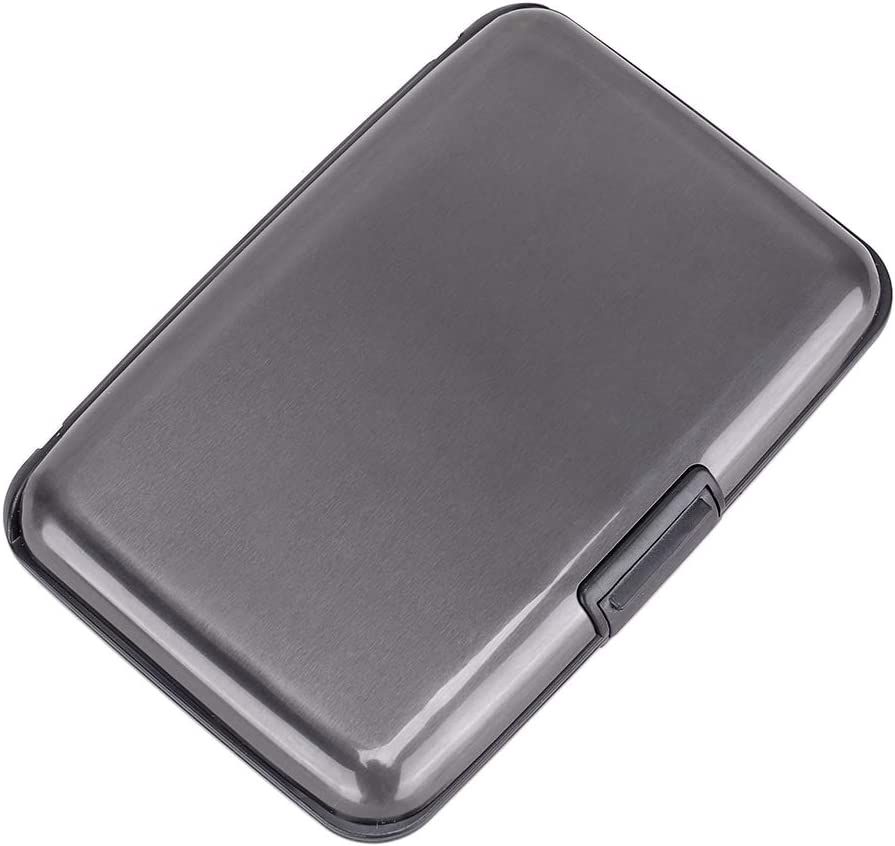 ELFISH Mini RFID Aluminum Wallet Credit Cards Holder Business Card Case Metal ID Case for Men Women - 3alababak