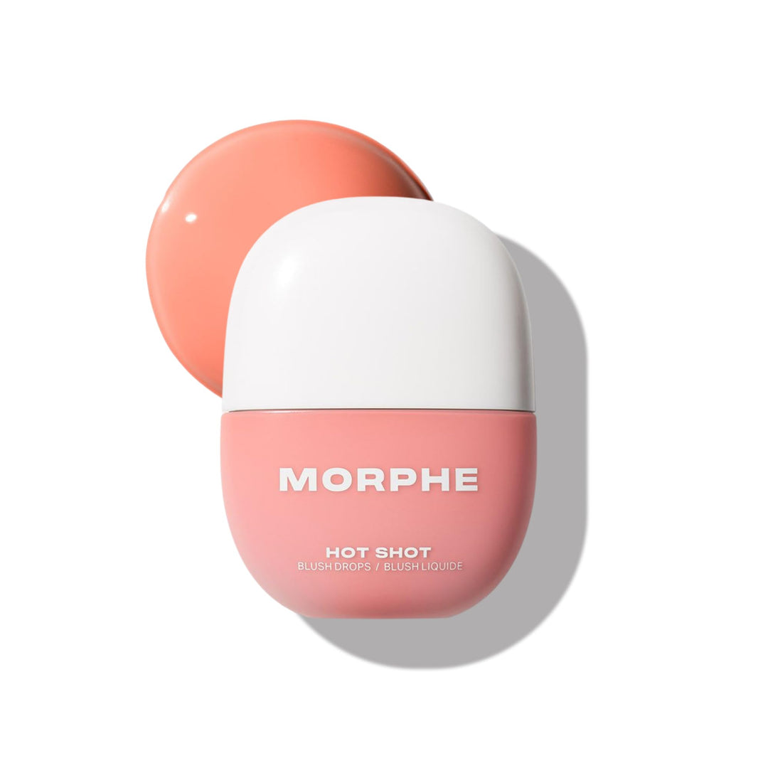 Morphe Hot Shot Blush Drops - Hydrating, Buildable Liquid Blush for Cheeks with Niacinamide and Antioxidants- Buildable, Waterweight Formula for a Natural Finish (0.5 Fl Oz)