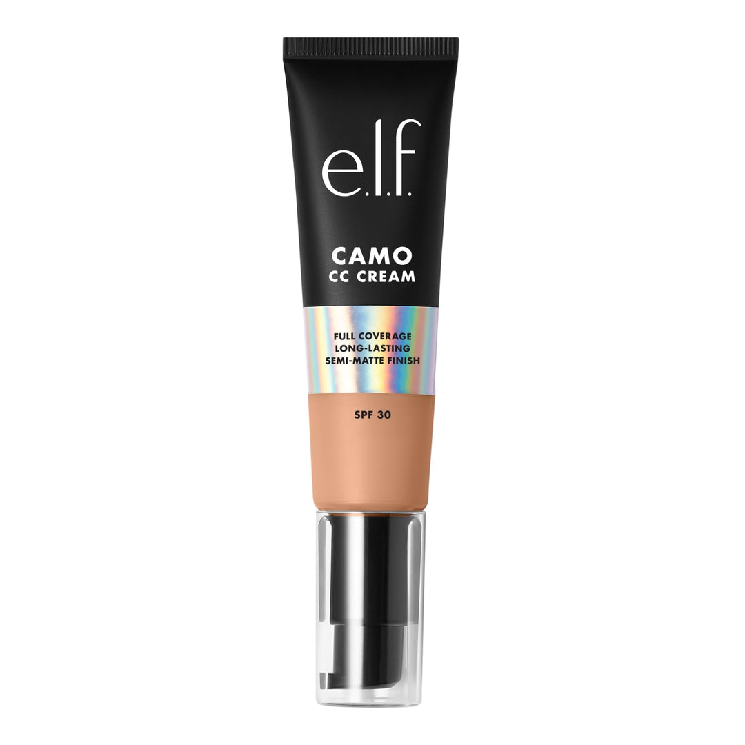 e.l.f. Camo CC Cream, Color Correcting Medium-To-Full Coverage Foundation with SPF 30, Light 210 N, 1.0 Oz (30g)