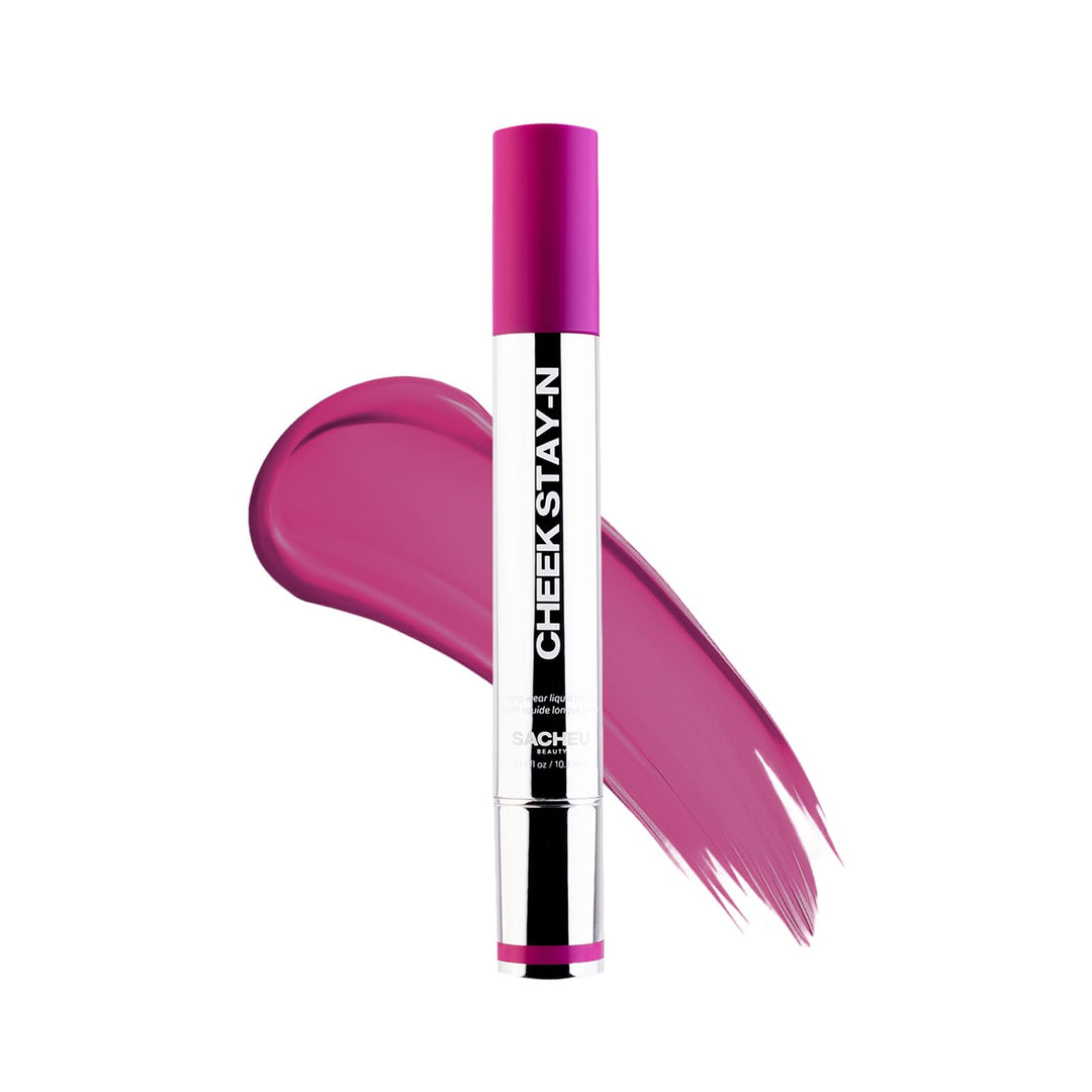 Sacheu Cheek STAY-N Liquid Blush for Cheeks — High Pigment, Buildable, Lightweight Cream Blush for Dewy &amp; Radiant Flushed Cheeks — Long-lasting &amp; Cruelty Free 0.34 Fl Oz