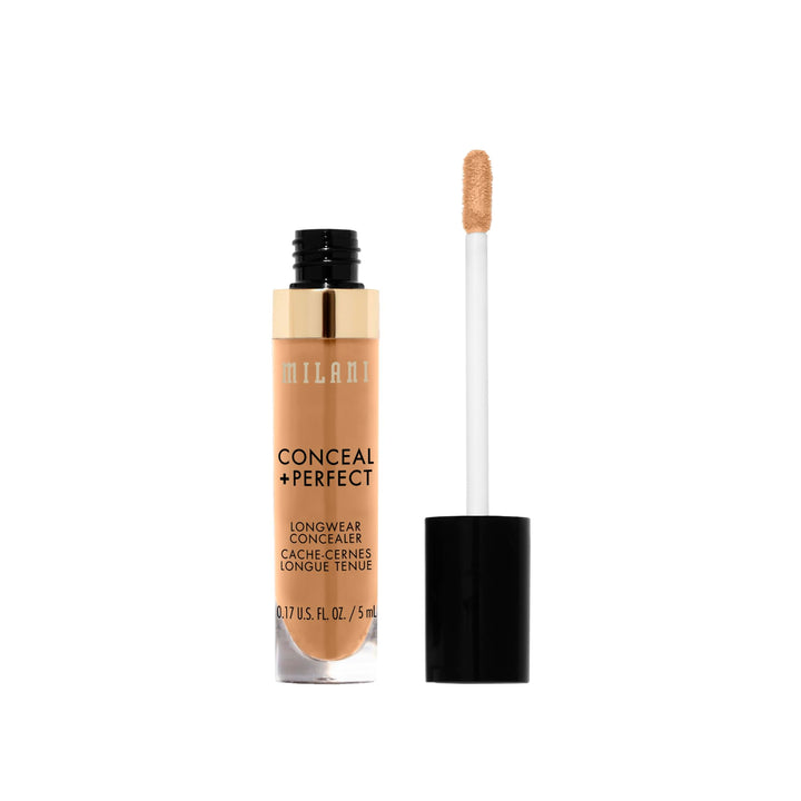 Milani Conceal + Perfect Longwear Concealer Full Coverage Infused with Hyaluronic Acid &amp; Vitamin E, Cover Dark Circles, Blemishes &amp; Skin Imperfections for Long-Lasting Wear