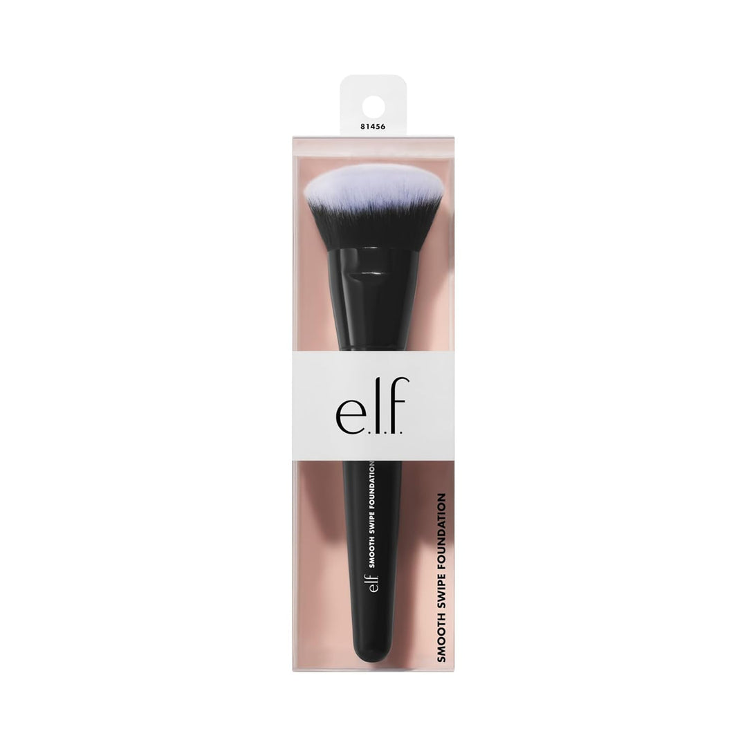 e.l.f. Smooth Swipe Foundation Brush, Face Makeup Brush For A Natural-Looking Finish, For Liquid & Cream Formulas, Vegan & Cruelty-Free