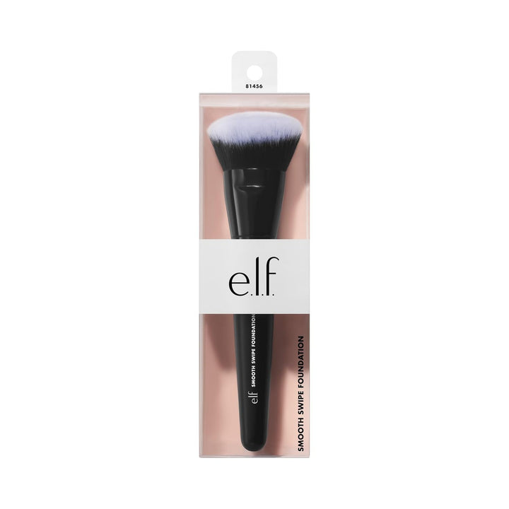 e.l.f. Smooth Swipe Foundation Brush, Face Makeup Brush For A Natural-Looking Finish, For Liquid & Cream Formulas, Vegan & Cruelty-Free