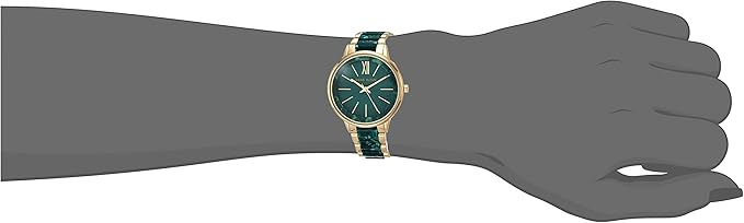 Anne Klein ‎ AK/1413LBSV Women's Resin Bracelet Watch - Green/Gold