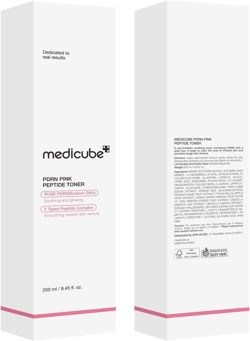 medicube PDRN Toner Salmon DNA PDRN CICA Soothing Toner | Lightweight &amp; Watery for Skin Boosting, Soothing and Calming | Uneven Skin Tone Care with Peptide &amp; Niacinamide | Korean Skincare, 8.45 fl.oz