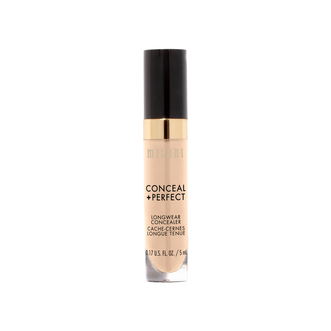 Milani Conceal + Perfect Longwear Concealer Full Coverage Infused with Hyaluronic Acid &amp; Vitamin E, Cover Dark Circles, Blemishes &amp; Skin Imperfections for Long-Lasting Wear