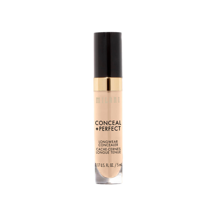 Milani Conceal + Perfect Longwear Concealer Full Coverage Infused with Hyaluronic Acid &amp; Vitamin E, Cover Dark Circles, Blemishes &amp; Skin Imperfections for Long-Lasting Wear