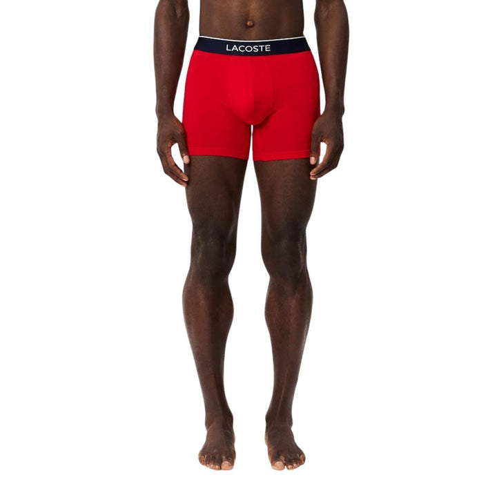 Lacoste mens Cotton Stretch Mini Croc Print Boxer Briefs, 3-pack