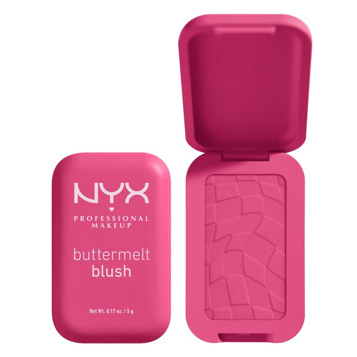 NYX PROFESSIONAL MAKEUP Buttermelt Powder Blush, Fade and Transfer-Resistant Blush, Up to 12HR Make Up Wear, Vegan Formula - My Butta Half