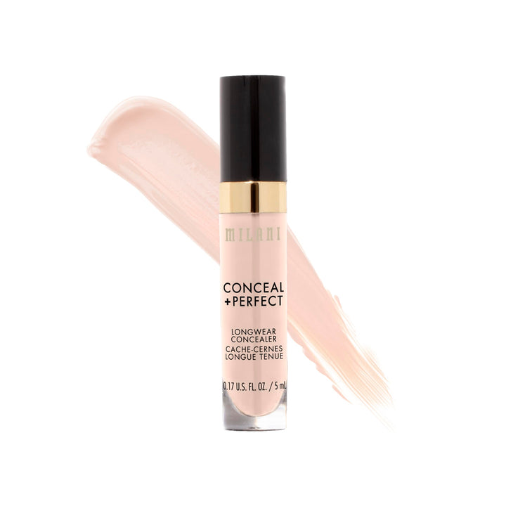 Milani Conceal + Perfect Longwear Concealer Full Coverage Infused with Hyaluronic Acid &amp; Vitamin E, Cover Dark Circles, Blemishes &amp; Skin Imperfections for Long-Lasting Wear