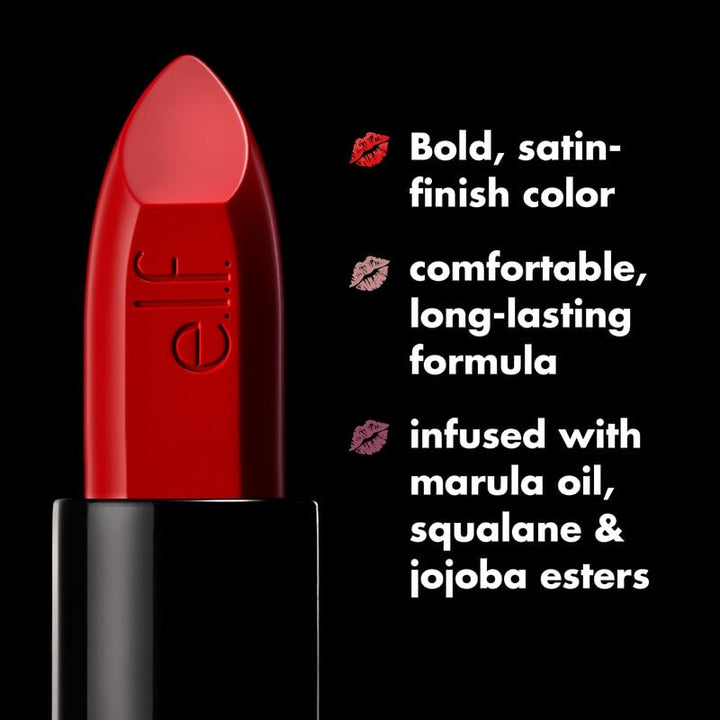 e.l.f. O Face Satin Lipstick, Richly Pigmented, Nourishing &amp; Long-Lasting Creamy Lipstick, Infused With Jojoba, Vegan &amp; Cruelty-Free, Own It