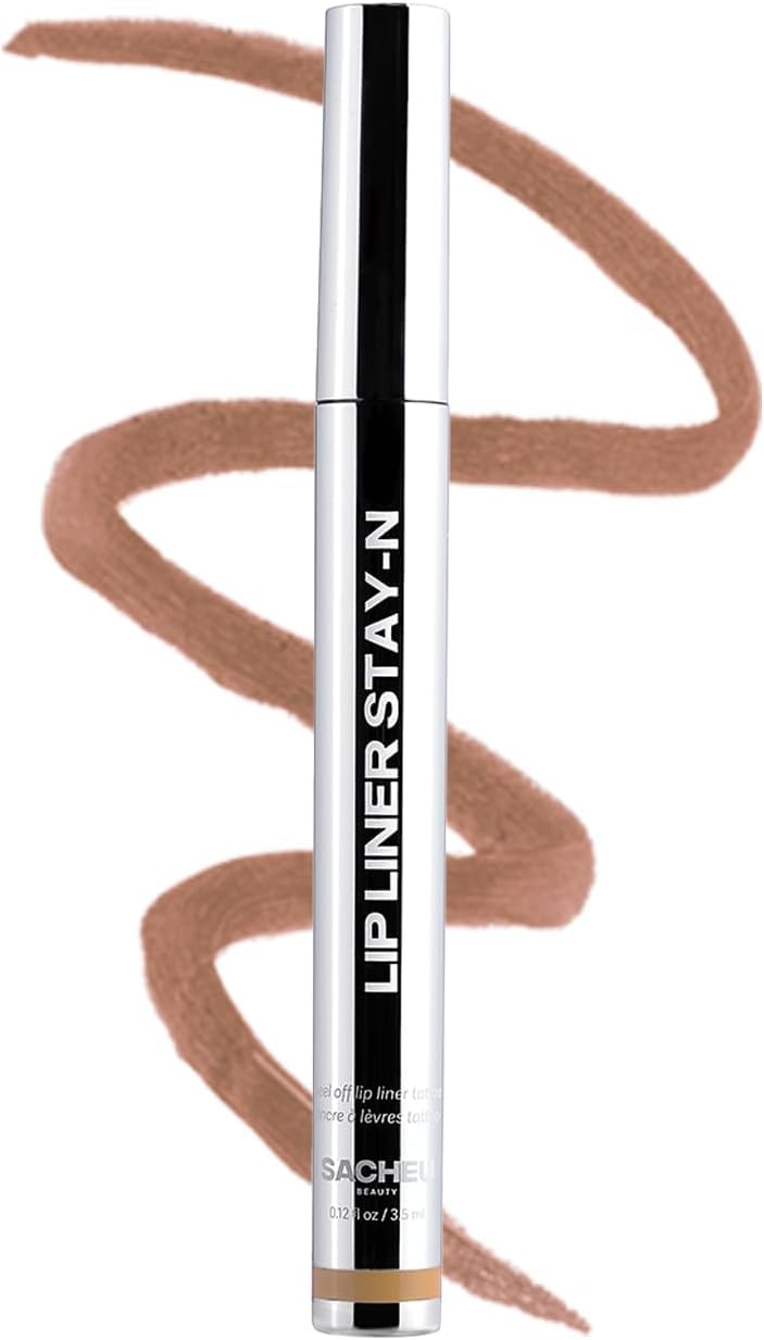 Sacheu Lip Liner STAY-N Peel Off Lip Stain — Long Lasting Matte Lip Tattoo Transfer Proof Lipstain Infused with Hyaluronic Acid &amp; Vitamin E for All Skin Types — Vegan &amp; Cruelty-Free