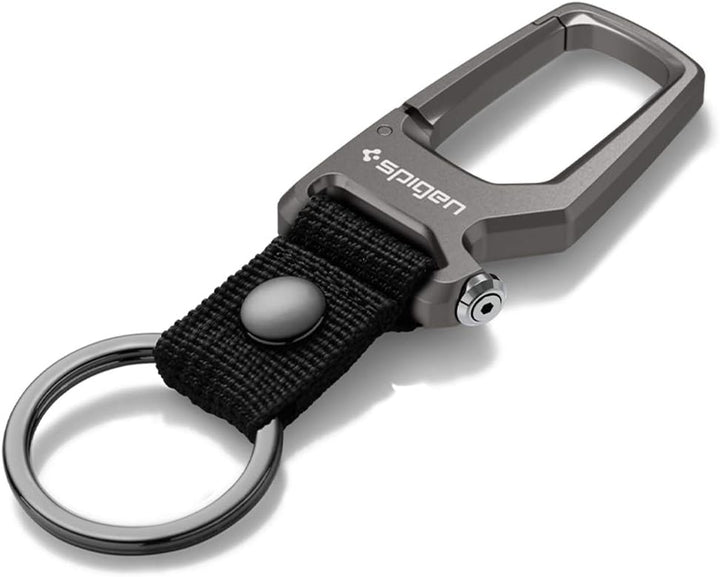 Spigen Life Carabiner Key Ring Clip, Car Keychain Clip, Bottle Opener Key Chain Ring for Men and Women (1-Pack) - Gunmetal