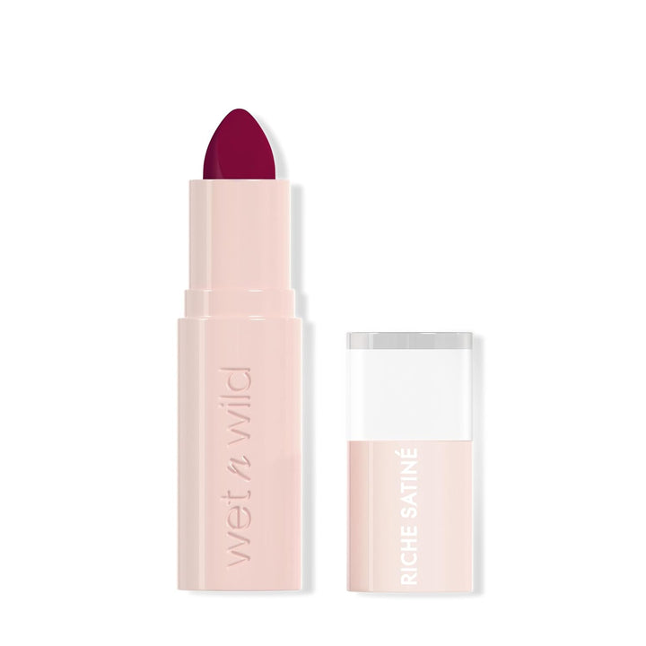 wet n wild Mega Last Rich Satin Lip Color, Rich Creamy Color with Satin Finish, Infused with Vitamin E &amp; Moisturizing Argan Oil, Lightweight, Silky-Smooth, Vegan &amp; Cruelty-Free