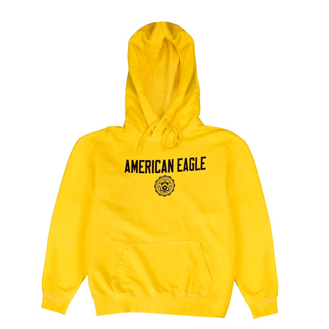 American Eagle Graphic Hoodie Size Large - Yellow