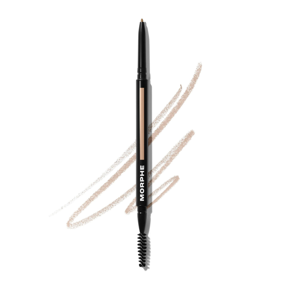 Morphe Micro Dual Eyebrow Pencil - Dual-Ended Brow Pencil Featuring a Retractable, Ultra-Precise, Pointed Tip - Richly Pigmented, Smooth-Gliding, Long-Lasting Wax Formula