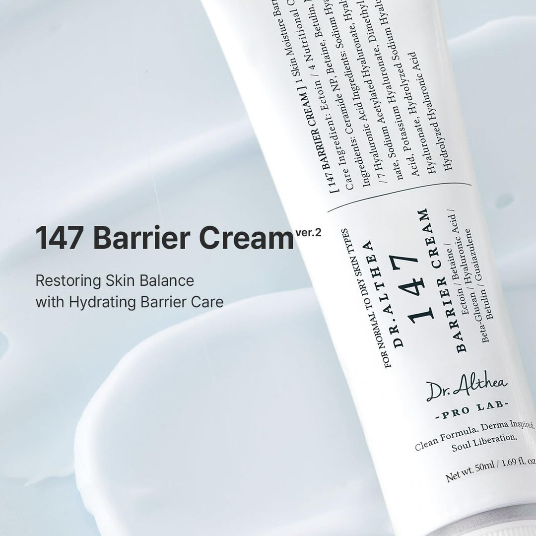 Dr.Althea 147 Barrier Cream | Daily Skin Barrier Care | Deep Hydrating with Hyaluronic Acid &amp; Ceramides | Korean Vegan Skincare for All Skin Types | 1.69 Fl Oz (Ver.2 - Pack of 1)