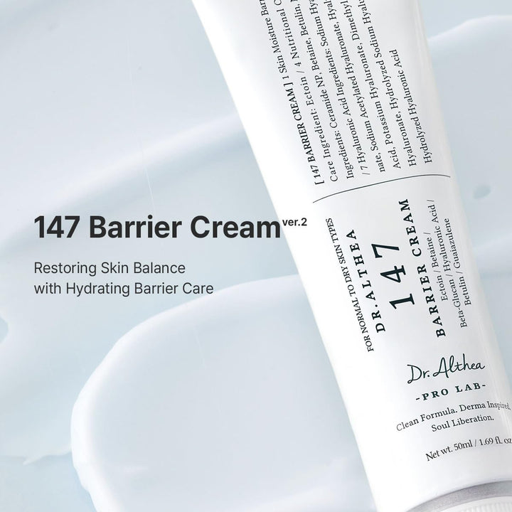 Dr.Althea 147 Barrier Cream | Daily Skin Barrier Care | Deep Hydrating with Hyaluronic Acid &amp; Ceramides | Korean Vegan Skincare for All Skin Types | 1.69 Fl Oz (Ver.2 - Pack of 1)