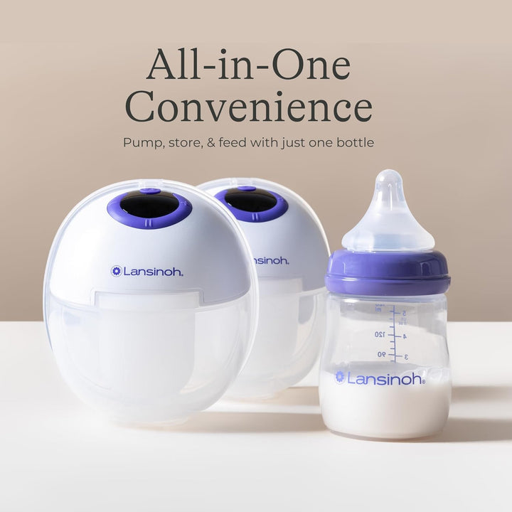 Lansinoh Breastmilk Storage Bottles | 4-Pack 5oz BPA &amp; BPS-Free | Pump-to-Storage Feeding Bottles | Compatible with Lansinoh Breast Pumps and Nipples