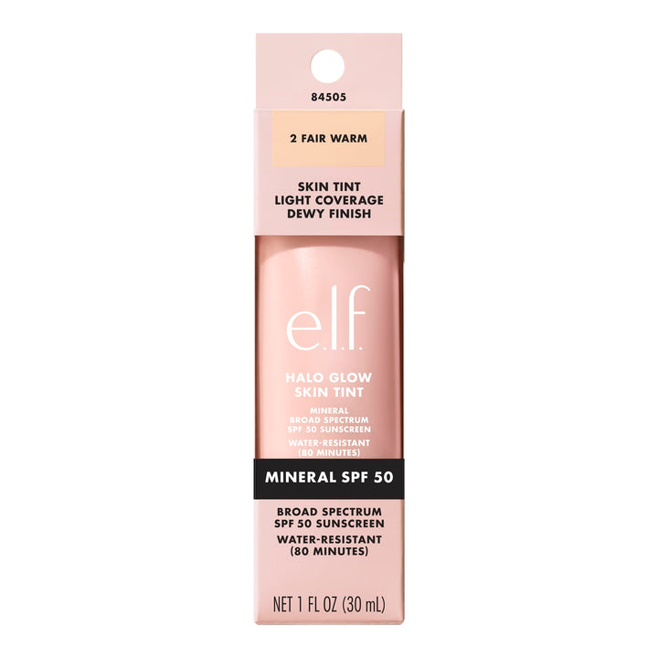 e.l.f. Halo Glow Skin Tint SPF 50, Tinted Moisturizer For Light, Buildable Coverage, Creates A Natural Glow, Vegan & Cruelty-Free