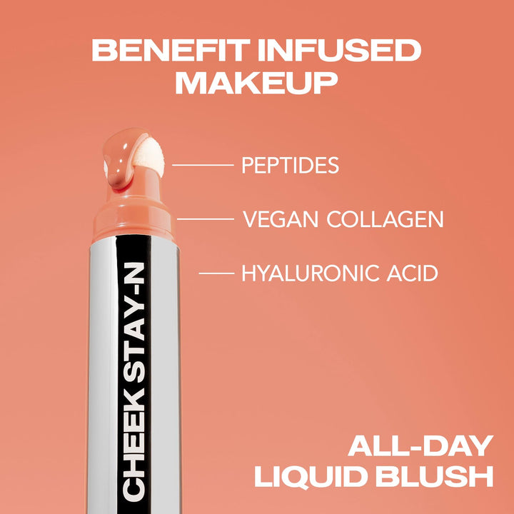 Sacheu Cheek STAY-N Liquid Blush for Cheeks — High Pigment, Buildable, Lightweight Cream Blush for Dewy &amp; Radiant Flushed Cheeks — Long-lasting &amp; Cruelty Free 0.34 Fl Oz