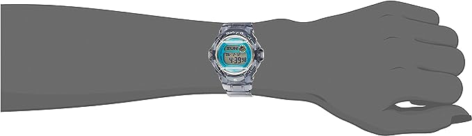 Casio Baby-G BG169R-8B Face Protector Ion-Plated Metal Grey Blue Watch Digital