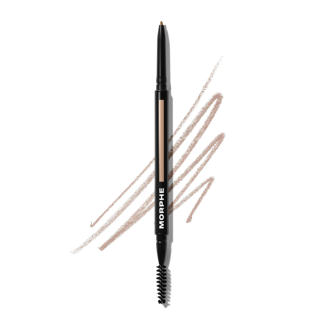Morphe Micro Dual Eyebrow Pencil - Dual-Ended Brow Pencil Featuring a Retractable, Ultra-Precise, Pointed Tip - Richly Pigmented, Smooth-Gliding, Long-Lasting Wax Formula