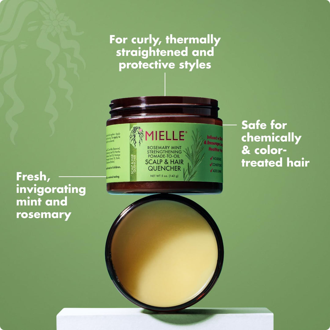 Mielle Organics Rosemary &amp; Mint Hair Pomade for Women &amp; Men - Conditioning Natural Hair Moisturizer to Quench the Scalp, Lock in Wave Patterns, Add Shine &amp; Help Protect Against Dryness (5 oz)