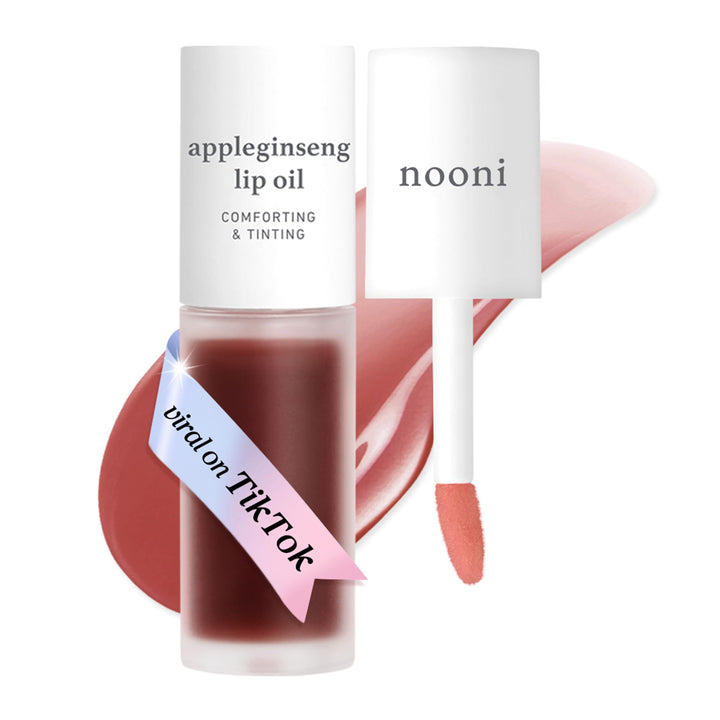 NOONI Korean Lip Oil - Applemint | Long-Lasting, Moisturizing, Plumping, Revitalizing for Dry Lips, Waterproof, No Peel Off, Hydrating, Nourishing Crystal Clear Lip Stain, 0.12 FL Oz