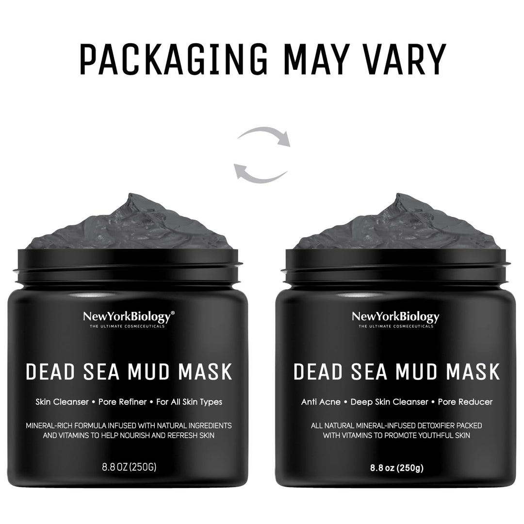 New York Biology Dead Sea Mud Mask for Face and Body | Spa Quality Pore Refiner for Oily Skin | Natural Skincare for Women &amp; Men | Tighten Skin for A Healthier Complexion | 8.8 oz