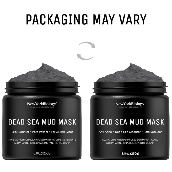 New York Biology Dead Sea Mud Mask for Face and Body | Spa Quality Pore Refiner for Oily Skin | Natural Skincare for Women &amp; Men | Tighten Skin for A Healthier Complexion | 8.8 oz