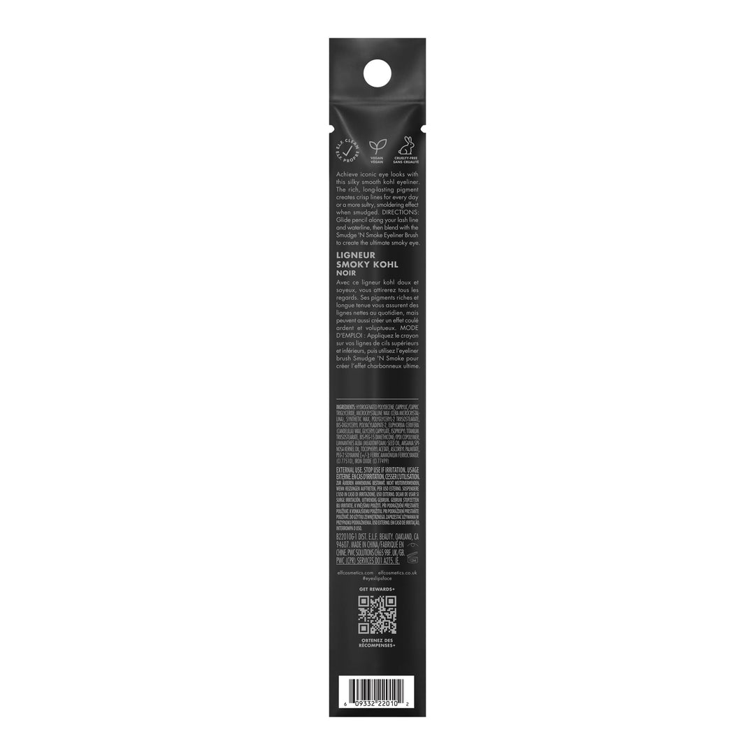 e.l.f. Smoky Kohl Eyeliner, Eye Pencil For Creating Long-Lasting, Bold, High-Pigmented Makeup Looks, Vegan &amp; Cruelty-Free