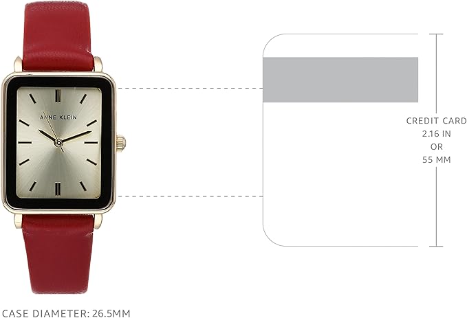 Anne Klein AK/3702BKBK Women's Strap Watch - Red/Gold