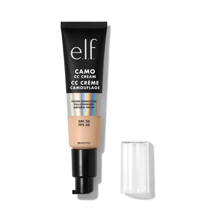 e.l.f. Camo CC Cream, Color Correcting Medium-To-Full Coverage Foundation with SPF 30, Light 210 N, 1.0 Oz (30g)