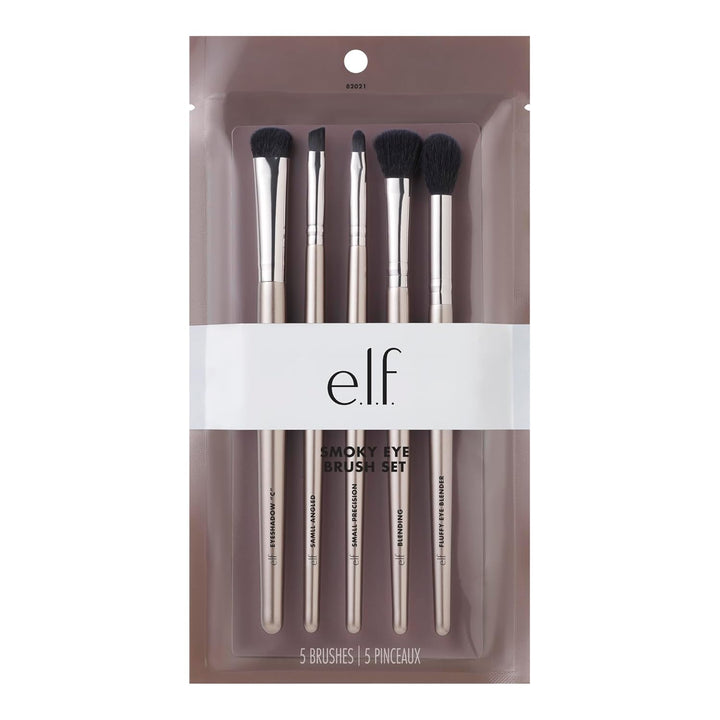 e.l.f. Smoky Eye Brush Kit, 5-Piece Makeup Brush Kit For Creating A Smoky Eye Look, Apply &amp; Blend Eyeshadow, Vegan &amp; Cruelty-Free