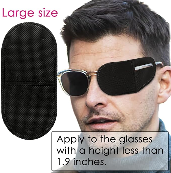 VEEJION لصقات عين للبالغين والأطفال، لصقة عين للنظارات لعلاج كسل العين والغَمَش والحول للعين اليسرى أو اليمنى