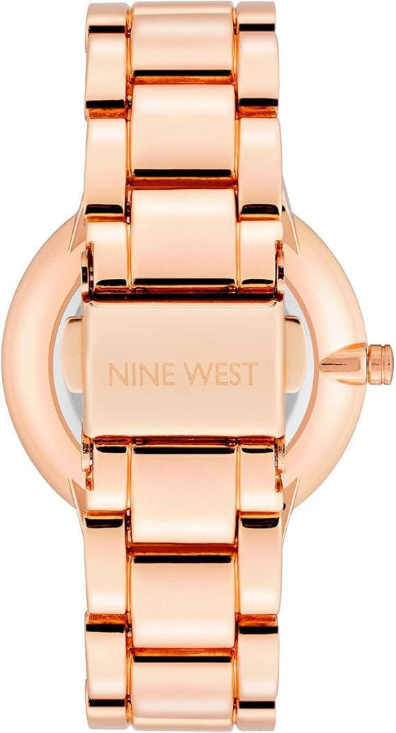 Nine West Women's NW/2098PKRG Crystal Accented Bracelet Watch